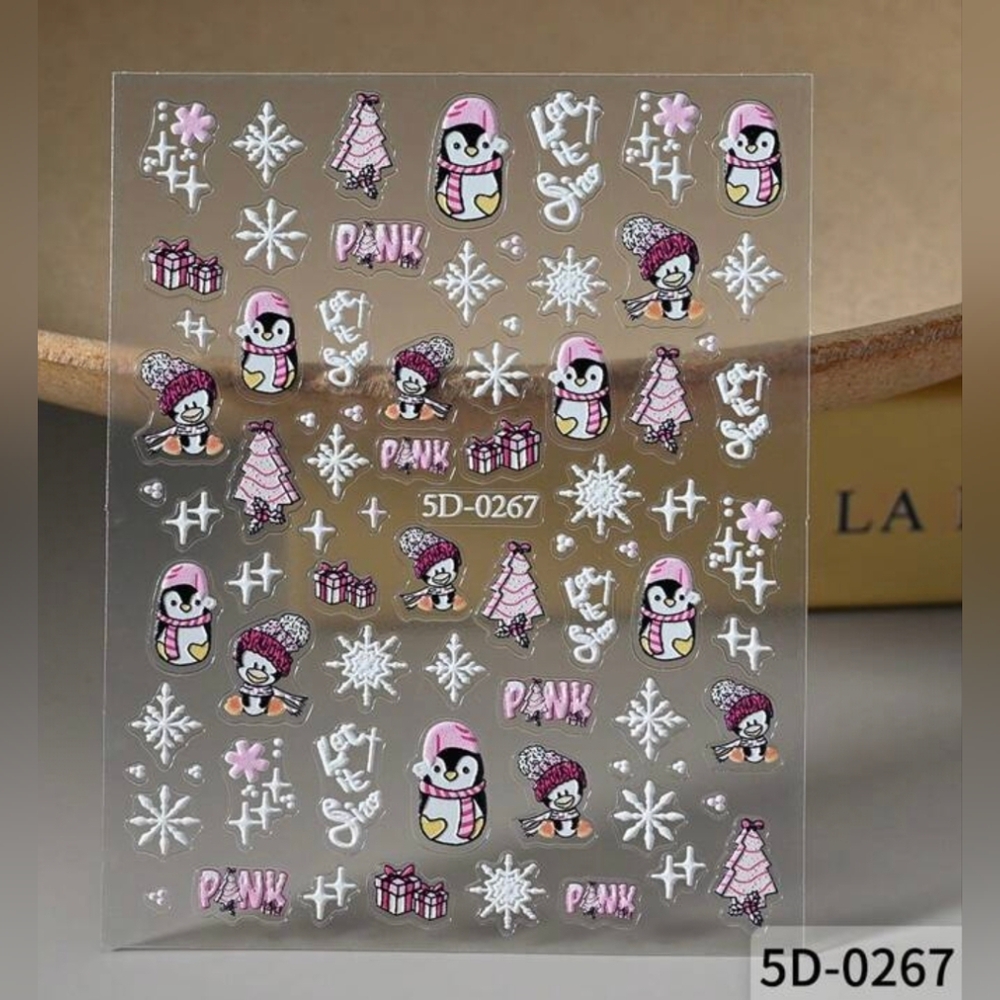 Christmas Nail Art Stickers 3 Sheets Buyer's Choice-NIP - Picture 11 of 14